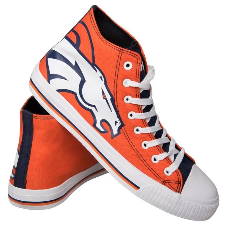 Men's NFL Denver Broncos Repeat Print High Top Sneakers 003 Men's NFL Denver Broncos Repeat Print High Top Sneakers 003